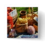 Baskets of Yarn at Flea Market Pin