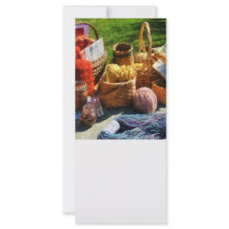 Baskets of Yarn at Flea Market Custom Rack Card