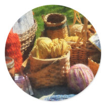 Baskets of Yarn at Flea Market Stickers