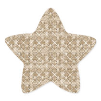 Basketweave Beige Complex Tied Weave Star Stickers