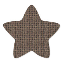 Basketweave Dk Brown Woven Star Sticker