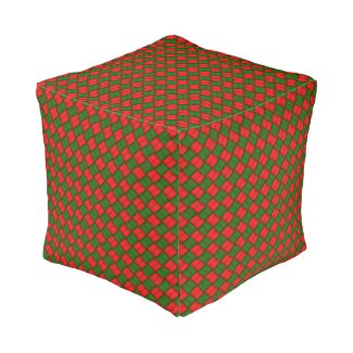 Basketweave Pattern Cube Pouf