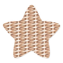 Basketweave Tan Diagonal Weave Star Stickers