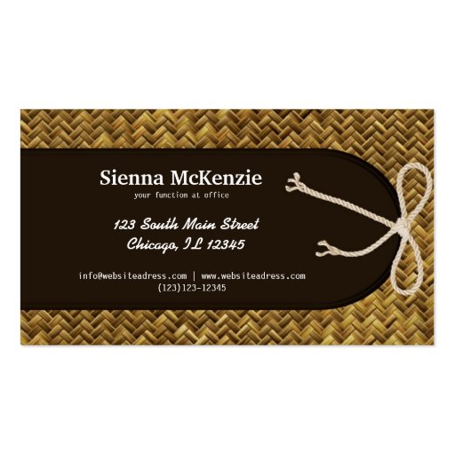 Basketweave theme business card templates (front side)