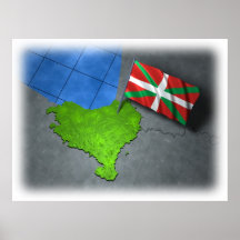 Basque country with its own flag print