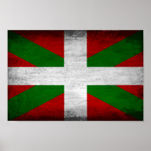 Basque Flag Distressed Poster