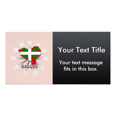 Basque Flag Map 2.0 Custom Photo Card by representmycountry