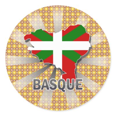 Basque Flag Map 2.0 Stickers by representmycountry