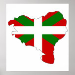 Basque Flag Map full size Posters