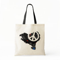 Basque Trendy Peace Sign with Basquan map Canvas Bag