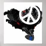Basque Trendy Peace Sign with Basquan map posters