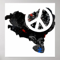Basque Trendy Peace Sign with Basquan map Posters