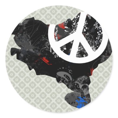Basque Trendy Peace Sign with Basquan map Stickers by representmycountry