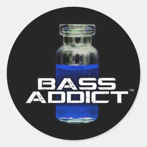 Bass Addict Round Sticker