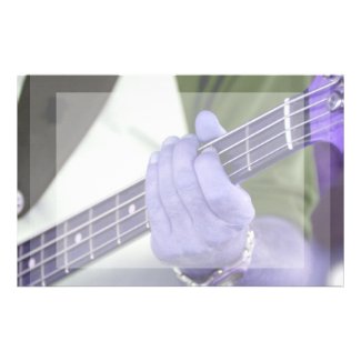 bass blue player hand on neck male photograph stationery