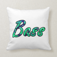 Bass bougie teal outline throw pillows