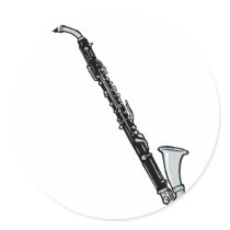 Bass Clarinet Graphic, Just the Clarinet Round Sticker