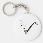 Bass Clarinet with music notes Keychain