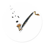 Bass Clarinet with music notes Stickers