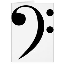 Bass Clef Greeting Cards