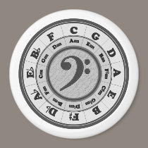 Bass Clef Circle of Fifths Large Round Magnet