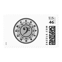 Bass Clef Circle of Fifths Stamps