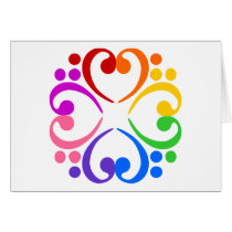 Bass Clef Flower cards