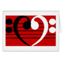 Bass Clef Heart card