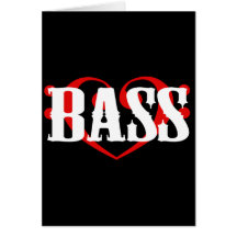 Bass Clef Heart Greeting Cards