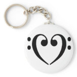 Bass Clef Heart Key Chains