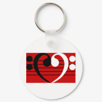 Bass Clef Heart keychains by cloverbelledesigns Bass Clef Heart keychains