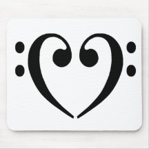 Bass Clef Heart Mouse Pads