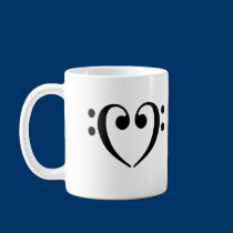 Bass Clef Heart mugs