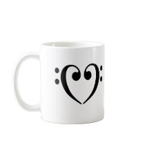 Bass Clef Heart Mugs