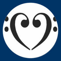 Bass Clef Heart stickers