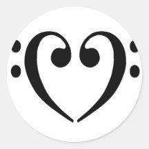 Bass Clef Heart Sticker