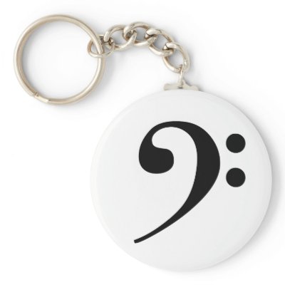 Bass Clef Keychain by dawnkwilliams