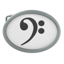 Bass Clef Oval Belt Buckle
