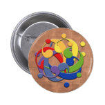 Bass Clef Rainbow Ball Puzzle Pinback Buttons
