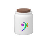 Bass Clef Rainbow Gradient Outline Candy Dish