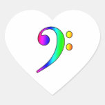 Bass Clef Rainbow Gradient Outline Sticker