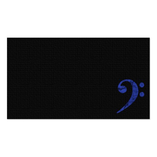 Bass Clef Symbol. Blue Musician Business Card (front side)