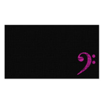 Bass Clef Symbol Fuschia Musician Business Card