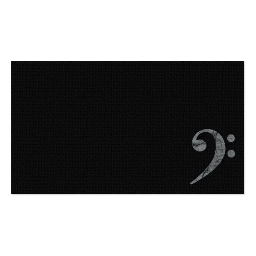 Bass Clef Symbol Grey Musician Business Card (front side)