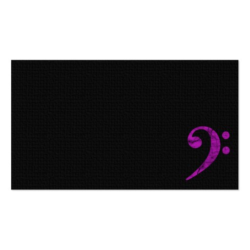 Bass Clef Symbol Purple Musician Business Card (front side)