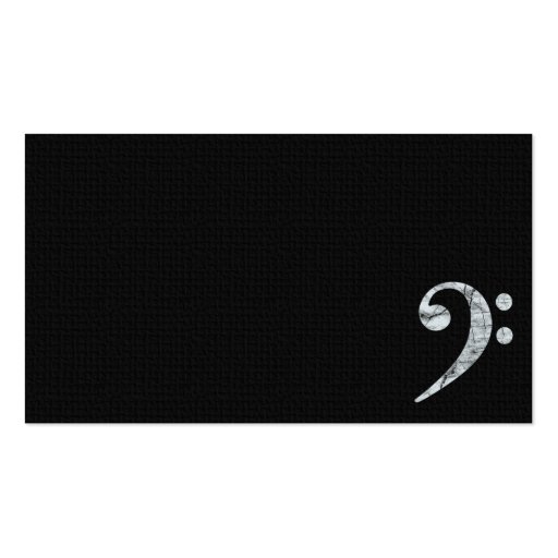 Bass Clef Symbol White Musician Business Card (front side)
