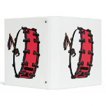 Bass Drum Marching Red with Mallet Clear Head 3 Ring Binders
