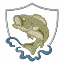Bass Fish Crest embroidered shirts