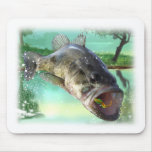 bass fish green mouse pads