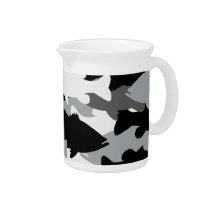 Bass Fishing Black Camo Beverage Pitcher